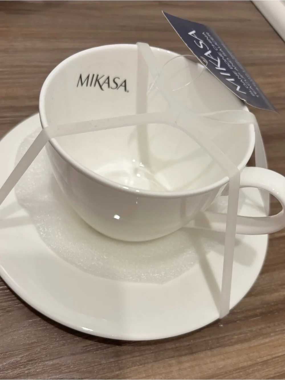 Mikasa White Bone China Teacup & Saucer Set
